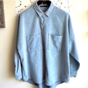 NWOT Zara sky blue shacket! Sz XL